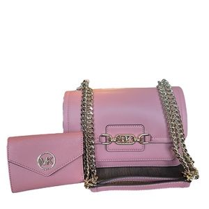 Michael Kors Women’s Heather Large Shoulder Bag, with Matching Wallet, BRAND NEW